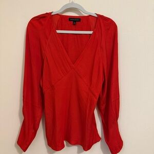 Banana Republic Women's Red Deep V Blouse